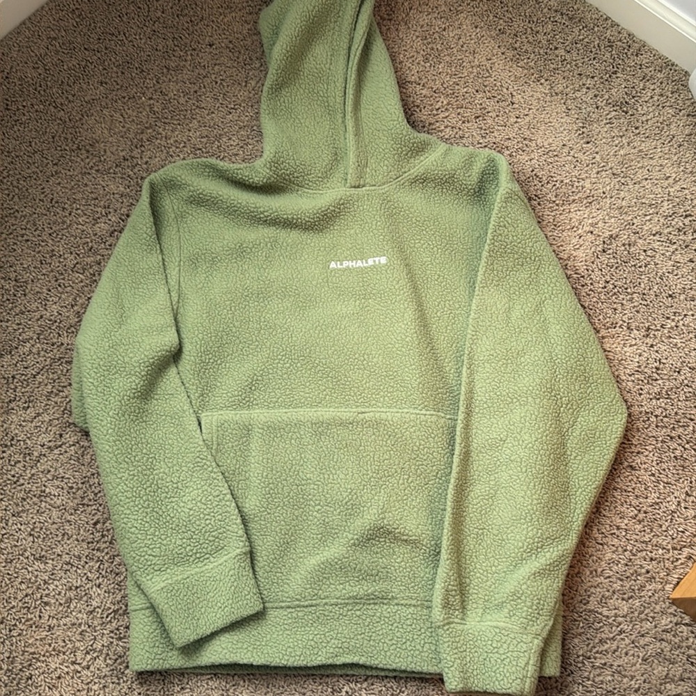 Alphalete men’s fleece hoodie - green - size S